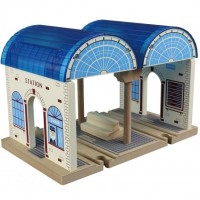 Gara Principala din lemn Stop & Go Maxim Rail Road Blue Central Station Gara Principala din lemn Stop & Go Maxim Rail Road Blue Central Station